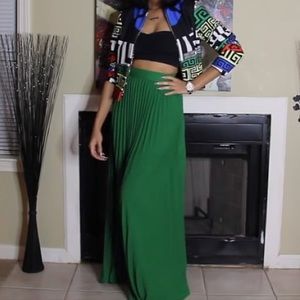 Pleated Maxi Skirt